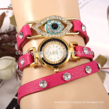 Корейский персонализированный кожаный ремешок павлина глаз форме алмазов дамы смотреть браслет кварцевые часы студент таблицы оптовой BWL019